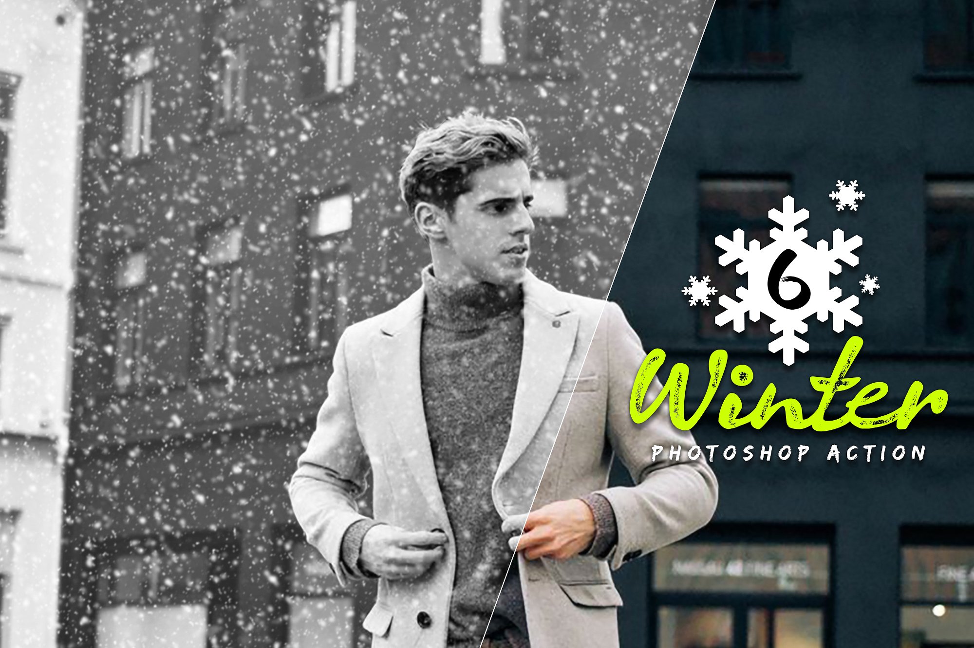 6款冬季雪花效果处理的PS动作 6 Winter Photoshop Action插图(4)