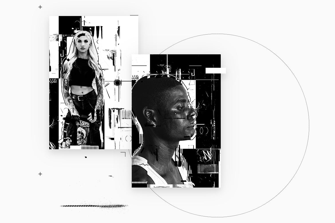 抽象海报设计油墨印刷效果PS动作 Ink Monoprint Poster Photoshop Action插图(5)