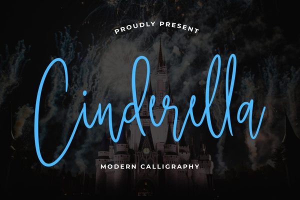 优雅风格英文硬笔书法字体素材库精选 Cinderella Beautiful Calligraphy Font