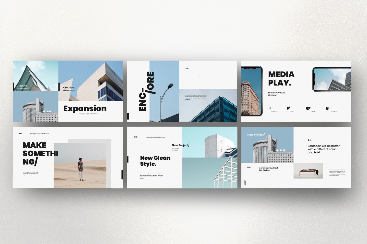 极简主义设计风格建筑设计服务企业适用Keynote模板 Encore – Minimal Business Keynote Corporate插图(3)