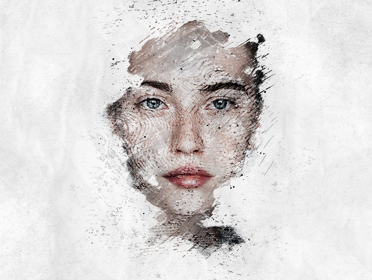 指纹怀旧划痕效果照片特效处理PS动作 Fingerprint CS4+ Photoshop Action插图(2)