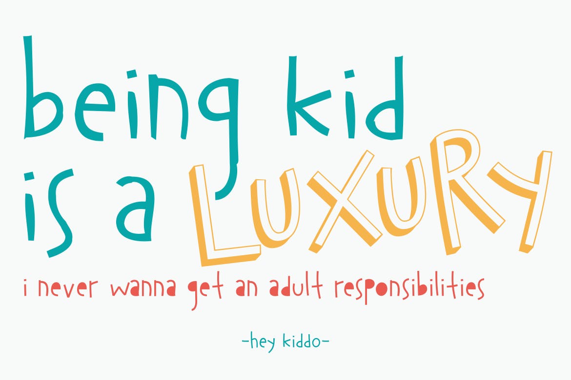 可爱仿小孩铅笔手写英文无衬线字体 Hey Kiddo – Children Font插图(1)