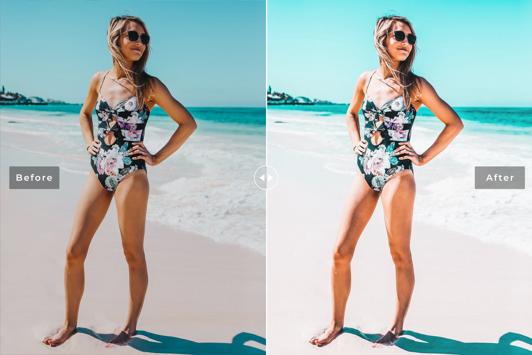 透亮蓝色&绿松石色照片调色滤镜Lightroom预设 Calypso Mobile & Desktop Lightroom Presets插图(4)