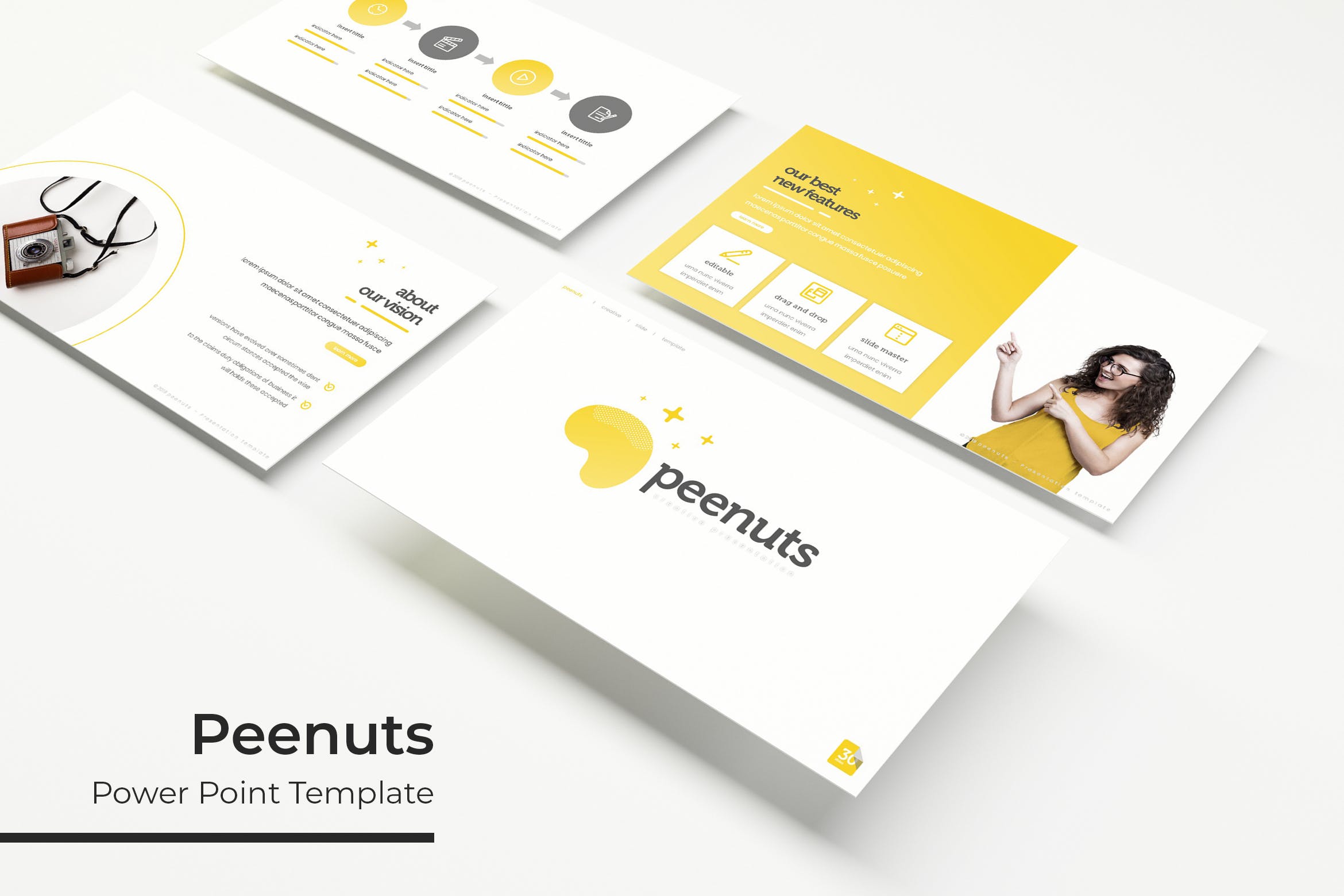 企业推介企业宣传PPT设计模板 Peenuts – Powerpoint Template插图