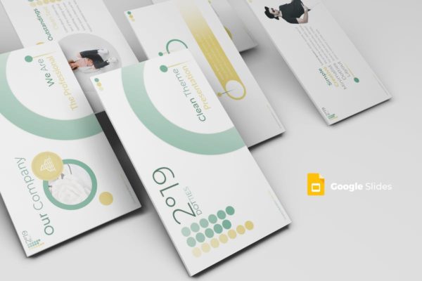 企业团队宣传演示简约风谷歌幻灯片模板 2019 Dotties – Google Slides Template
