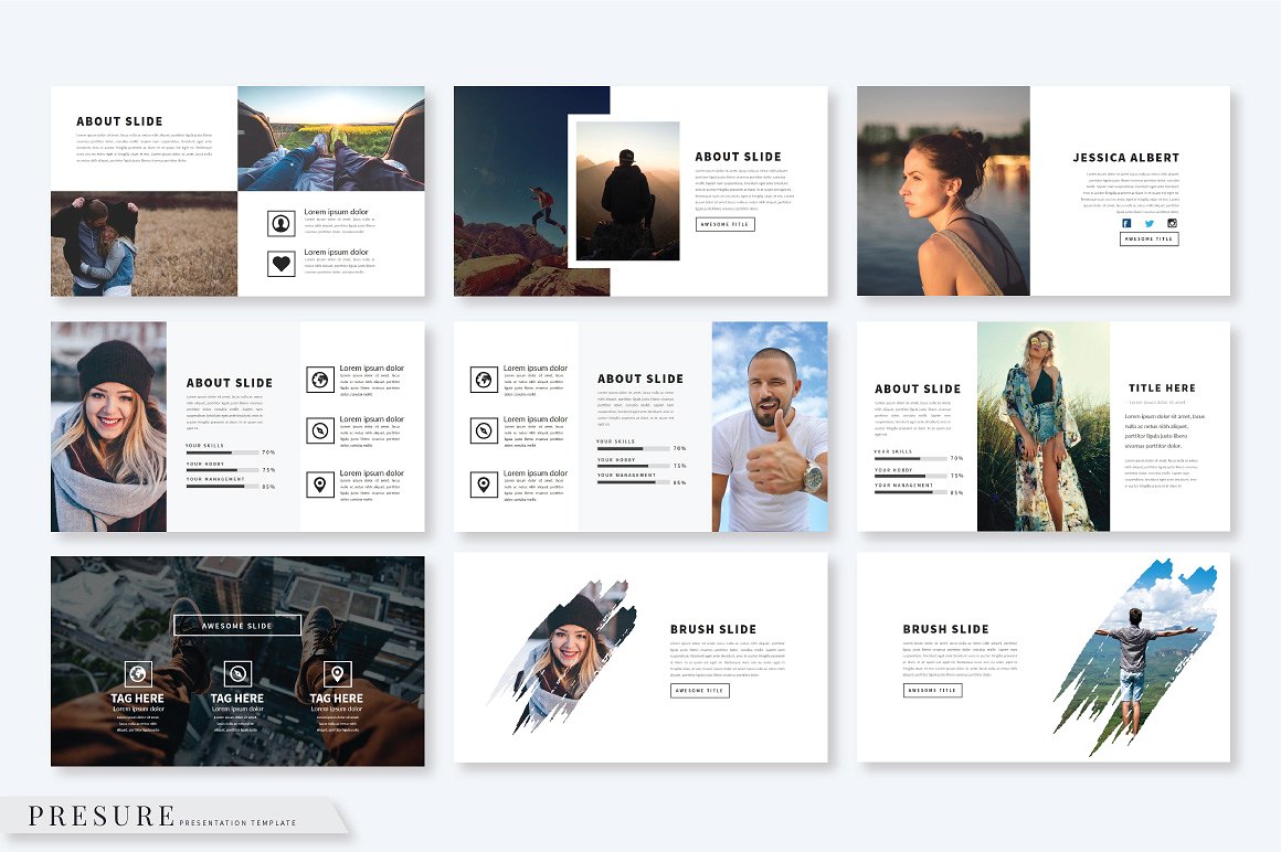 时尚、休闲、独特的Presure Powerpoint模版插图(2)