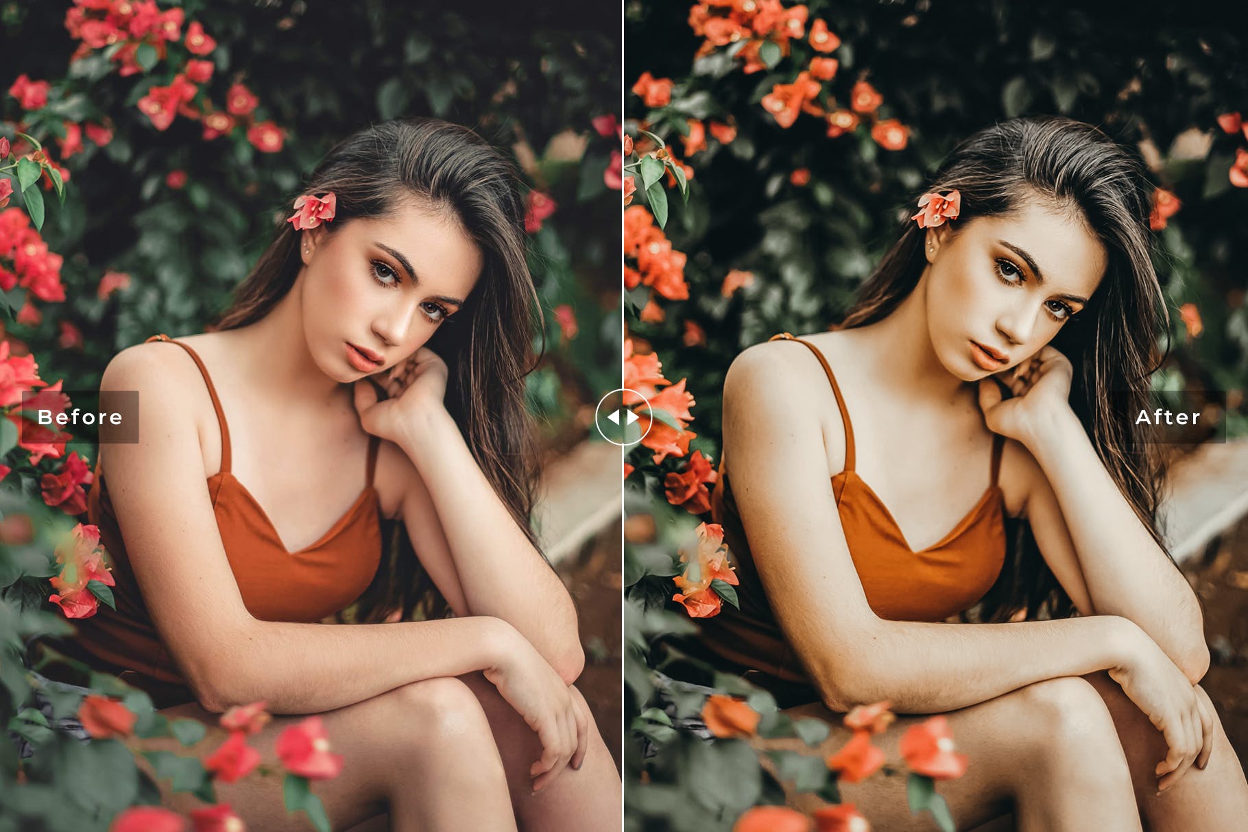 深蓝色/淡绿色人像摄影后期处理LR调色预设 Flora Mobile & Desktop Lightroom Presets插图(4)