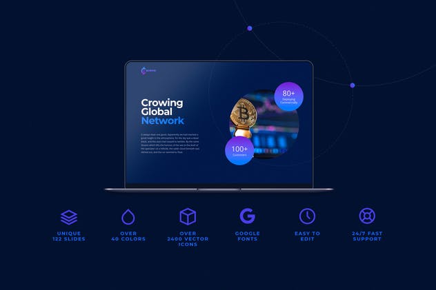 比特币加密货币投资金融PPT幻灯片演示模板 CRYPTO Powerpoint Template插图(1)