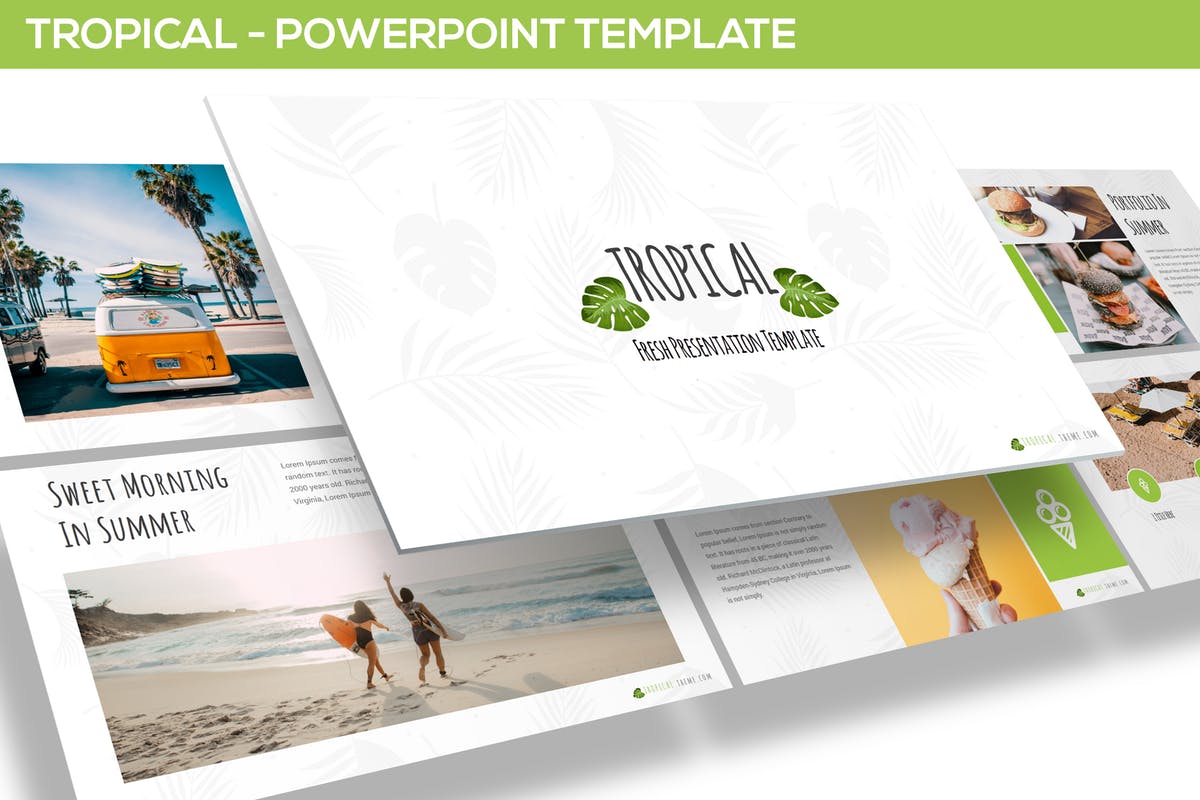 热带夏季旅行主题PPT演示模板 Tropical – Powerpoint Template插图