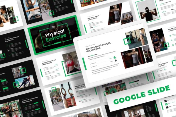 健身教程/健身俱乐部介绍素材库精选PPT模板 Physical – Powerpoint Template