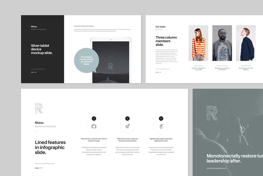 115+页企业产品团队介绍 Keynote 幻灯片模板 RHINO Keynote Presentation Template插图(2)