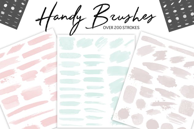 203种风格水彩PS画笔笔刷合集 Watercolor Brushes Collection插图(1)