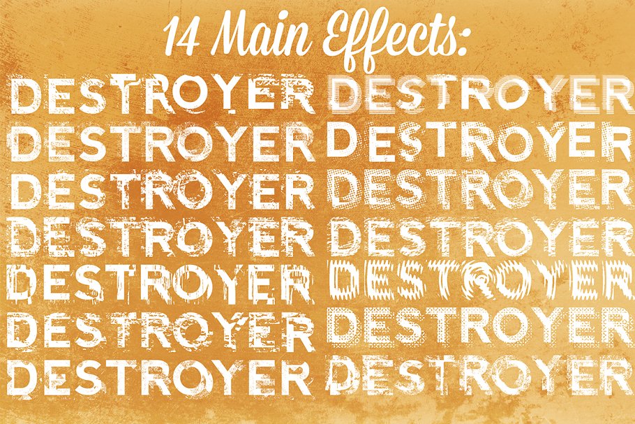 复古印刷做旧效果图层样式 Text Destroyer Vol. 02插图(1)