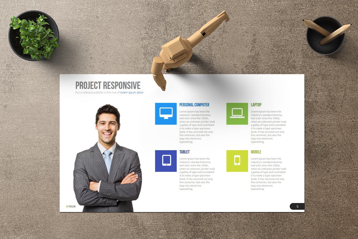 商务主题/创意项目介绍谷歌幻灯片设计模板 Four – Google Slides插图(2)