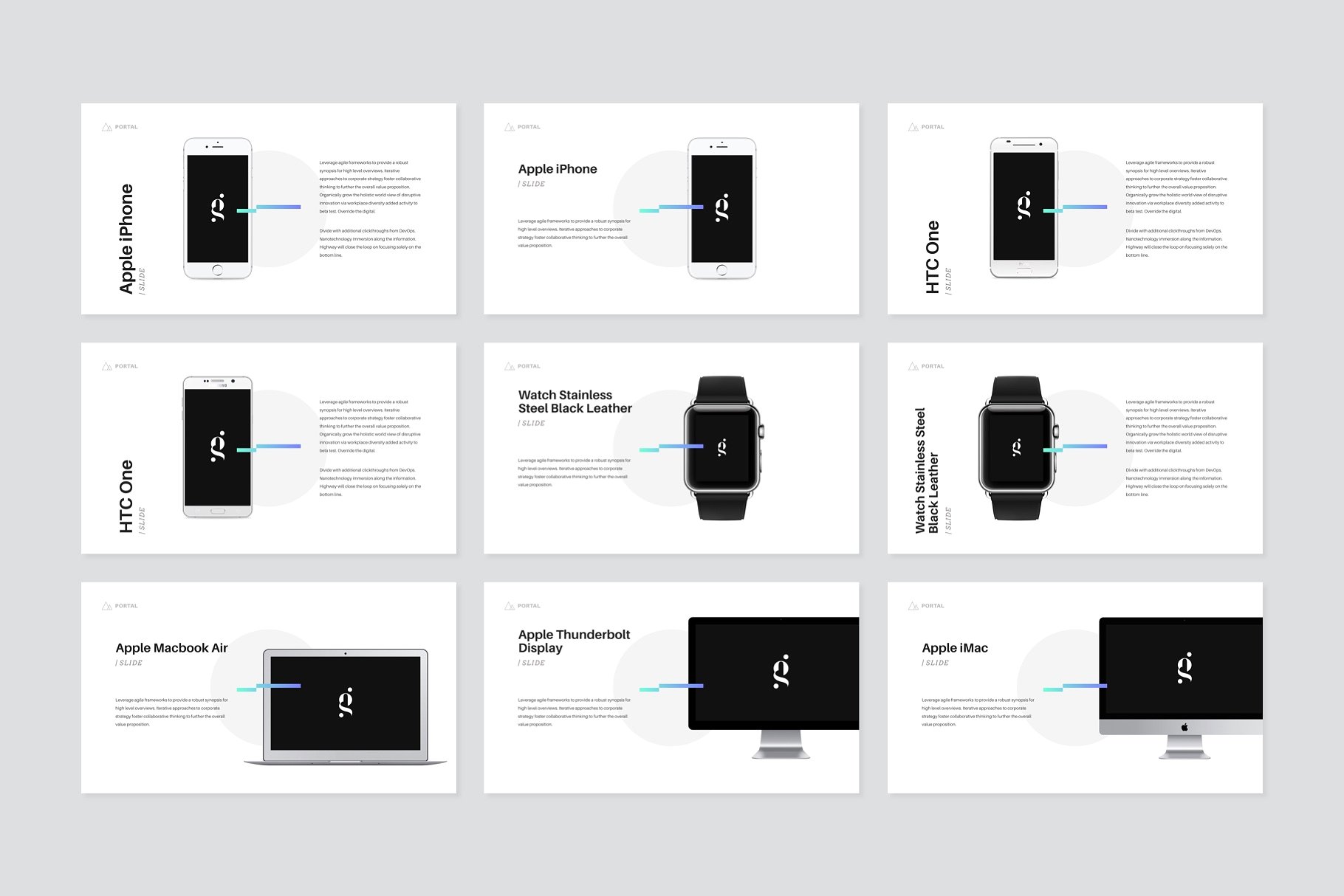 120+ 页时尚大方 Keynote 幻灯片模板 PORTAL Keynote Presentation Template插图(12)