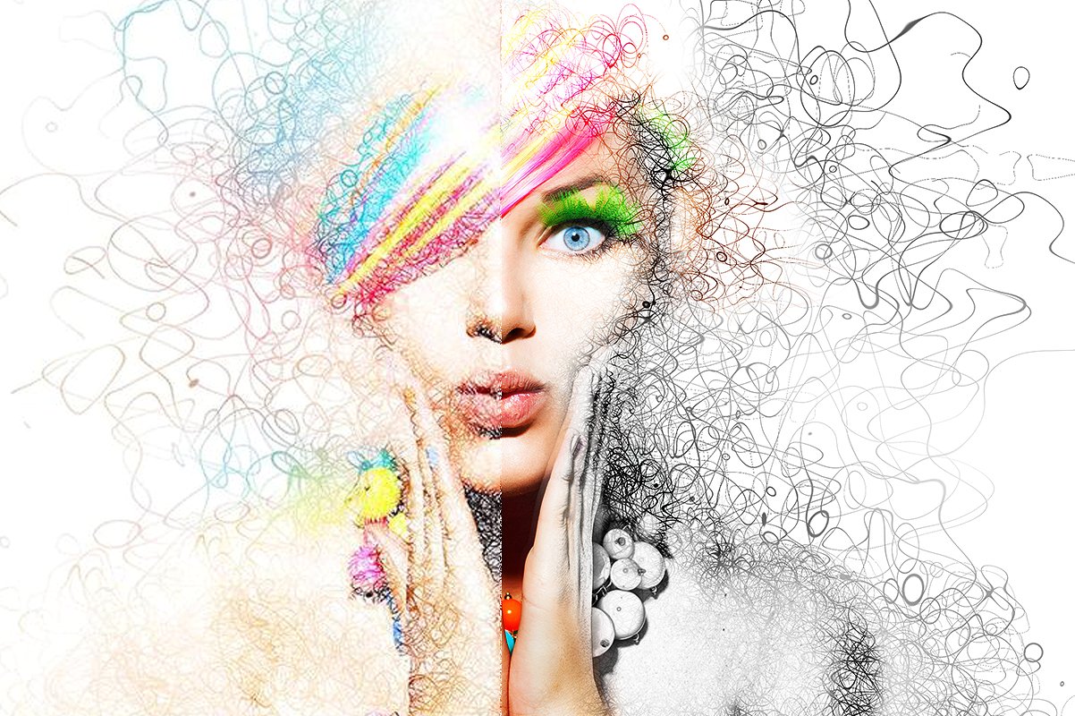 炫酷逼真色散消失效果PS动作 Dispersion Actions Bundle插图(11)