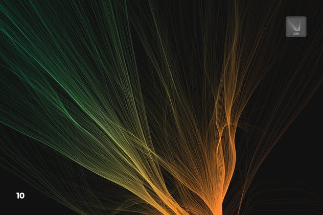 数码仿真柔顺头发特效图案PS笔刷 Digital Smooth Flow of Hairs Photoshop Brushes插图(10)