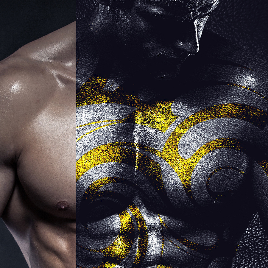 给皮肤添加金属效果艺术PS动作 Professional Skin Art Photoshop Action插图(5)