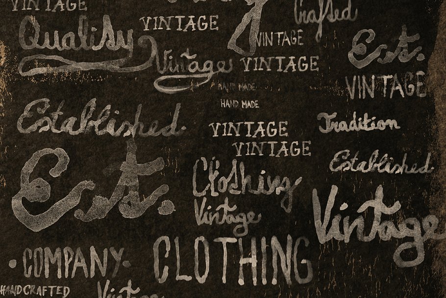 手工制作复古字母PS笔刷 Hand-Made Vintage Lettering Brushes插图(4)