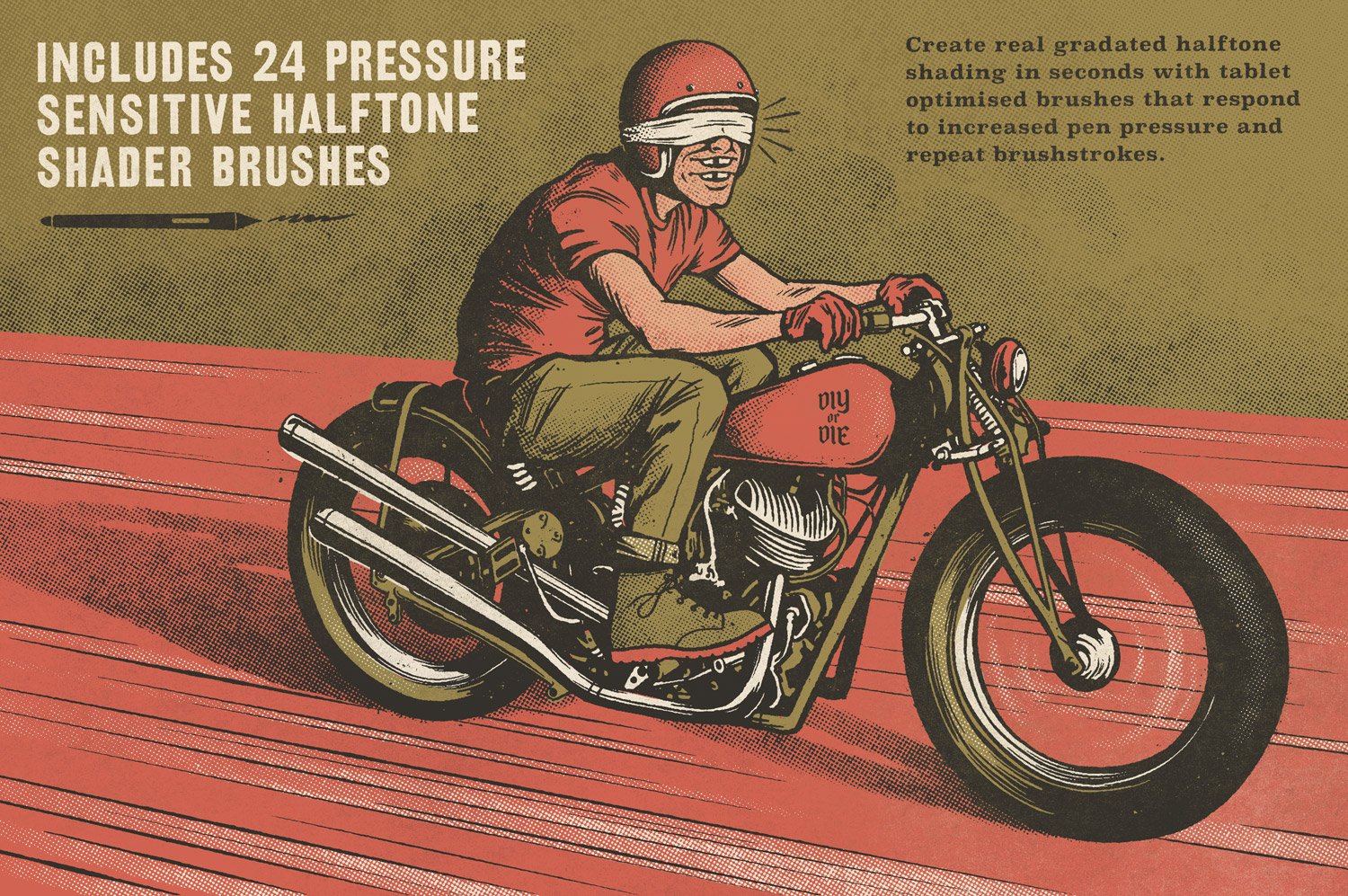 超过220种效果的半色调PS笔刷合集 BEAT TONES: Beat Up Halftone Brushes插图(4)