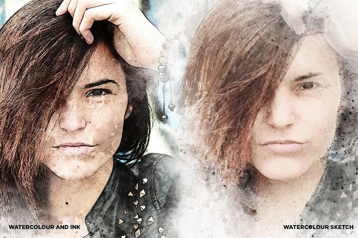 精美多彩水墨画PS动作 Artist Studio Watercolor Actions插图(3)