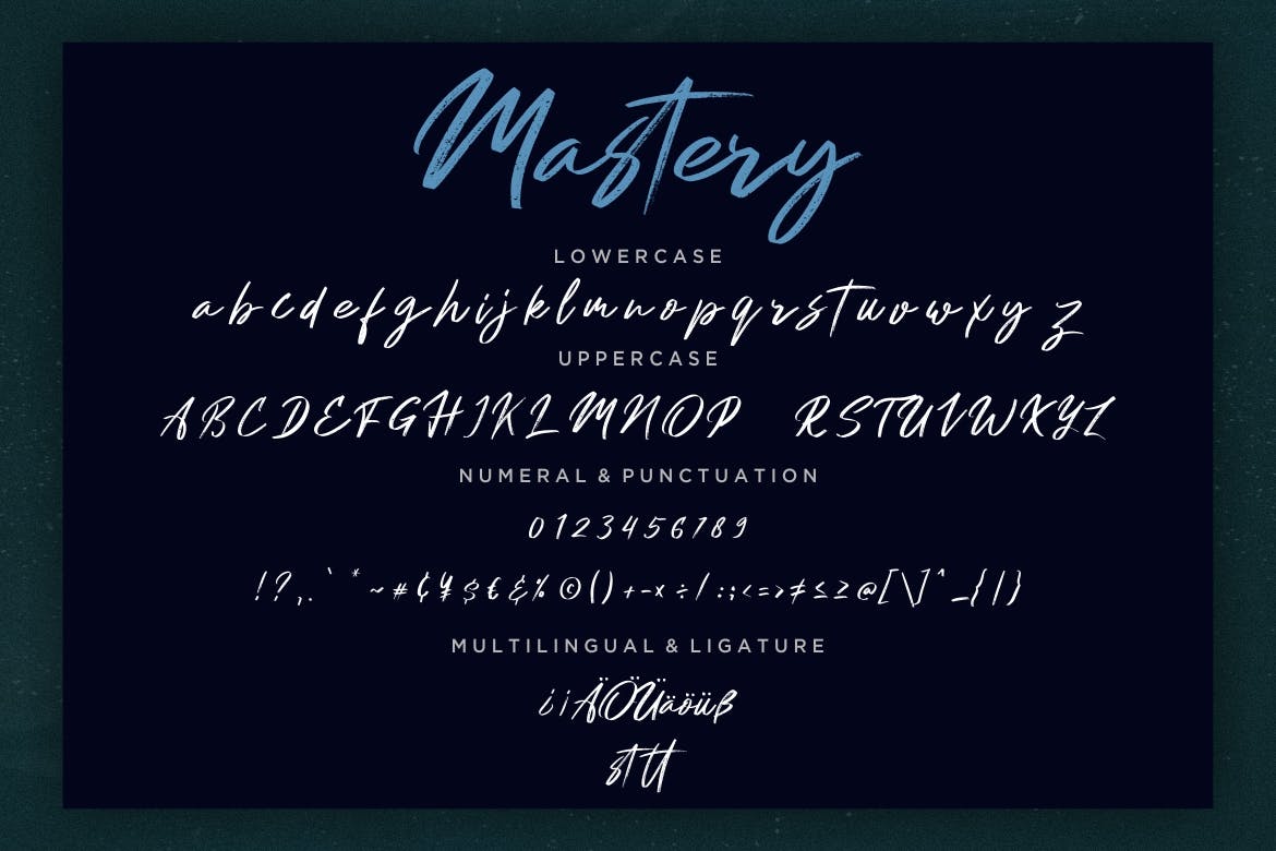 豪迈硬朗英文笔刷草书字体下载 Mastery Hand Brush插图(6)