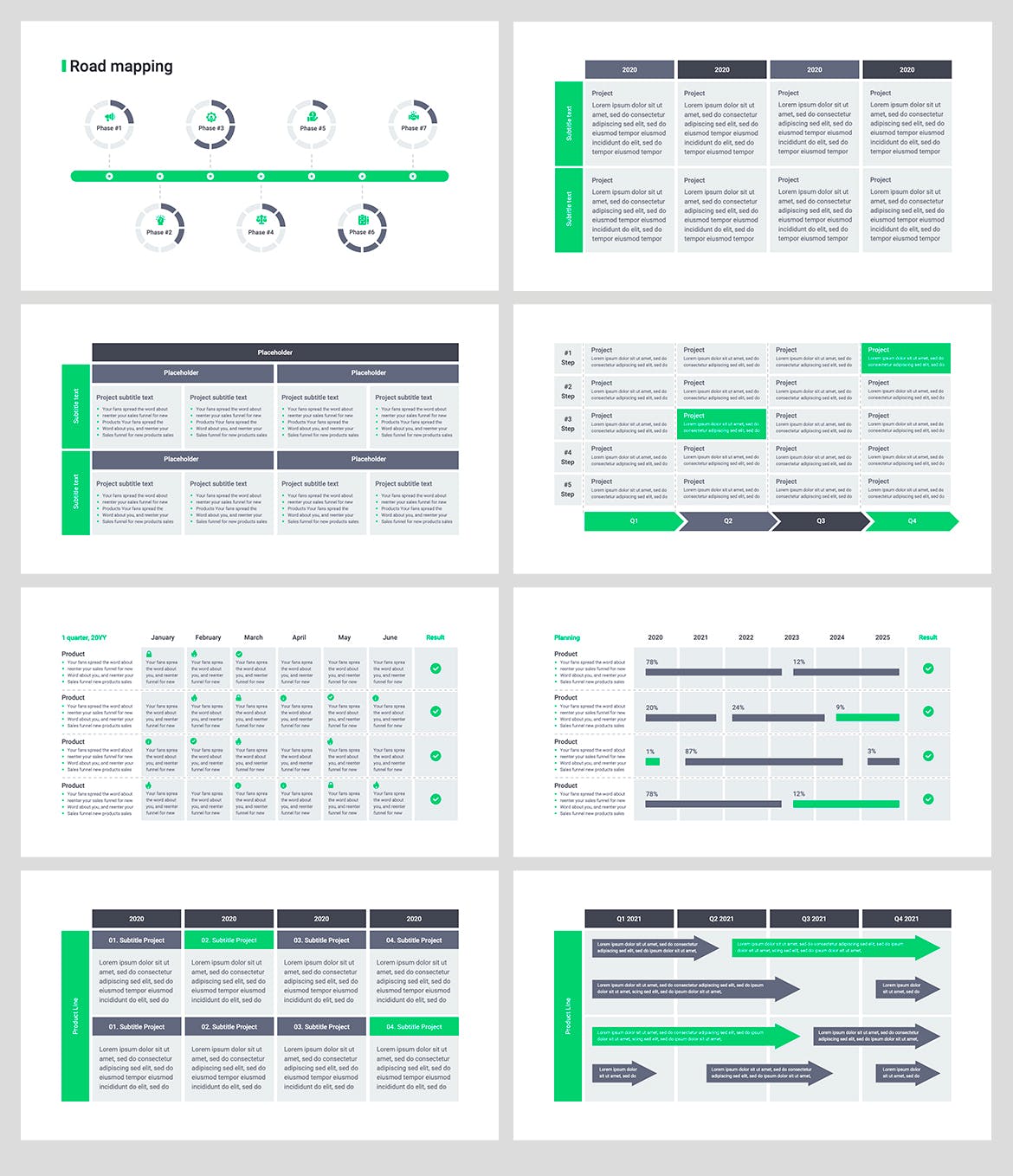 产品路线规划谷歌幻灯片设计模板 Product Roadmap Google Slides插图(2)