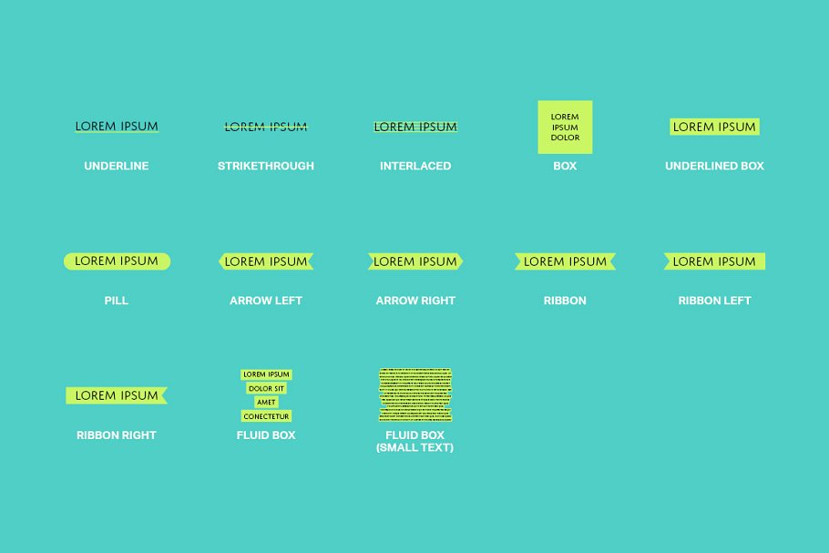 图片文本标题高亮效果PS动作 Text Highlighter Photoshop Actions插图(6)