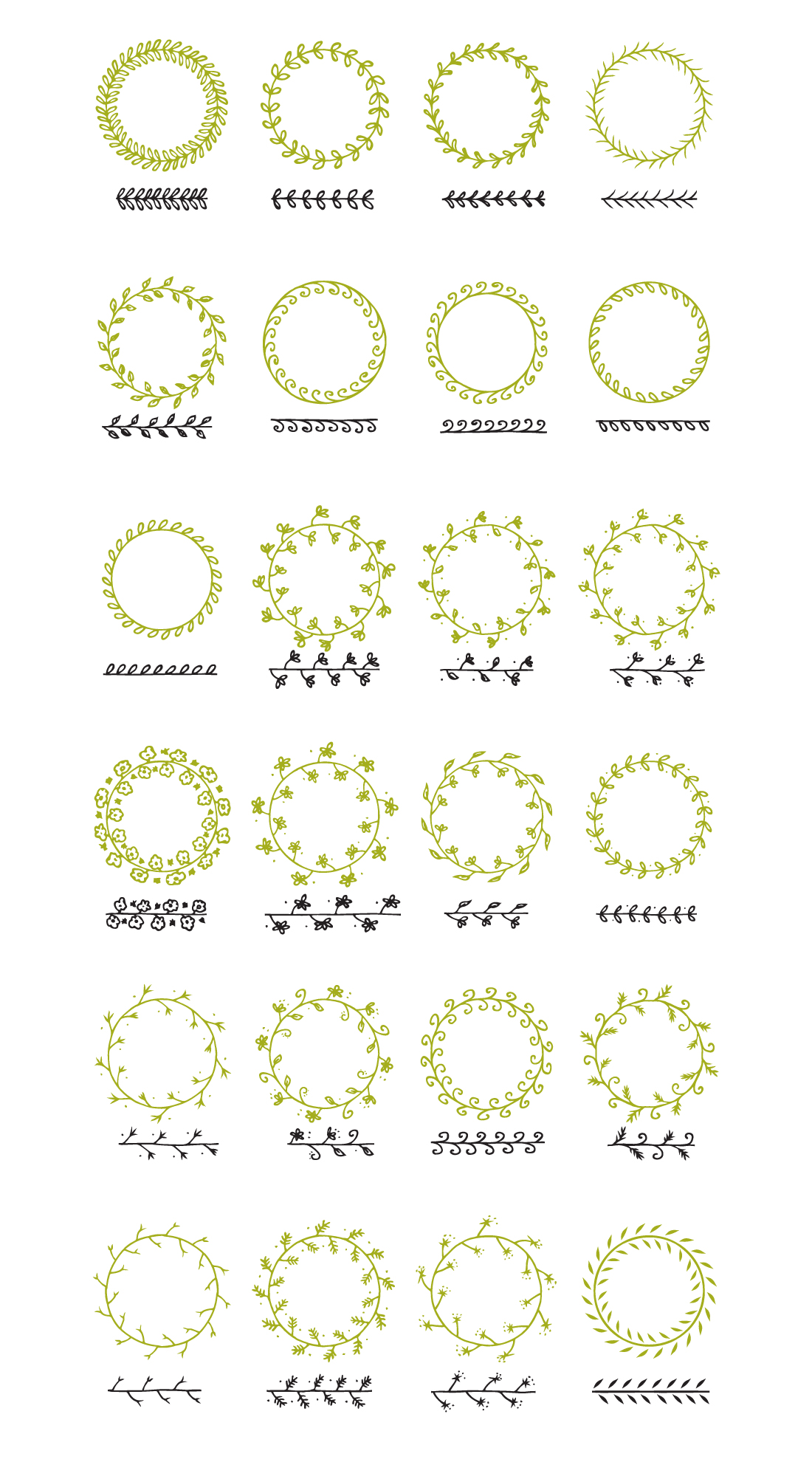 特色手绘的涂鸦无缝笔刷 VINE VINE Seamless 24 Brushes插图(1)