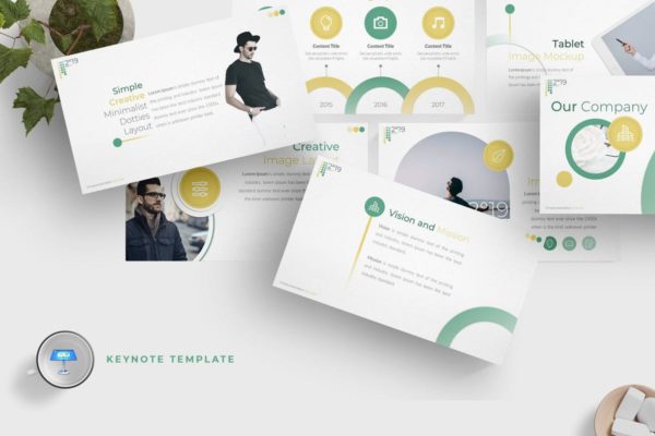 企业团队宣传演示简约风Keynote幻灯片模板 2019 Dotties – Keynote Template