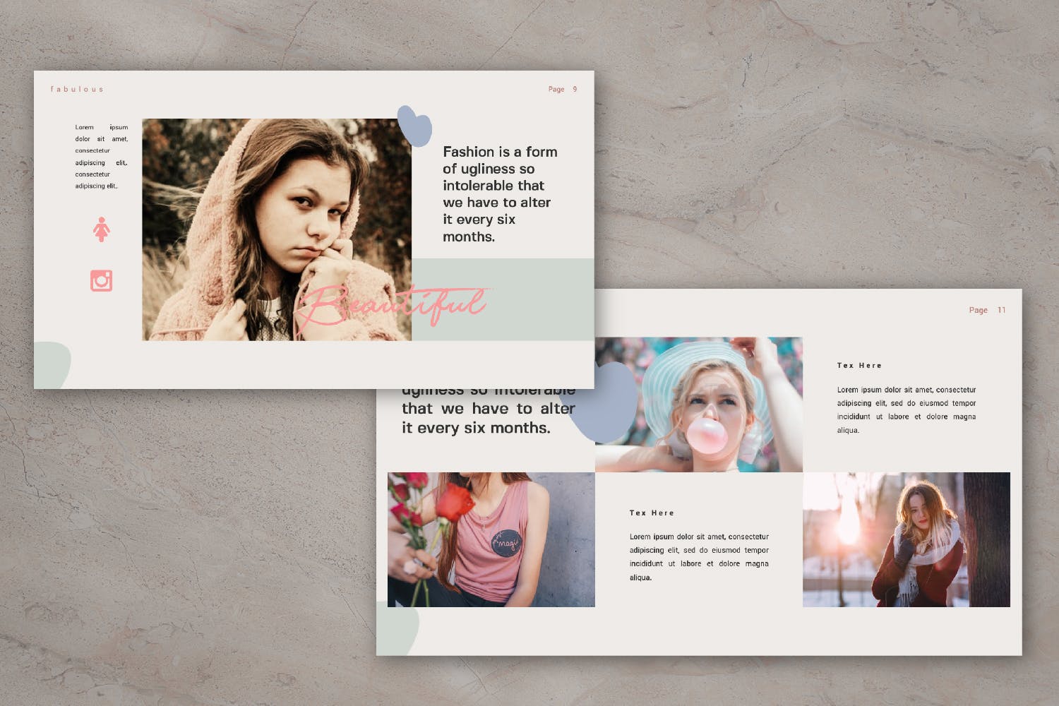 女性时尚行业适用的PPT幻灯片模板 BEAUTIFUL – Powerpoint插图(4)