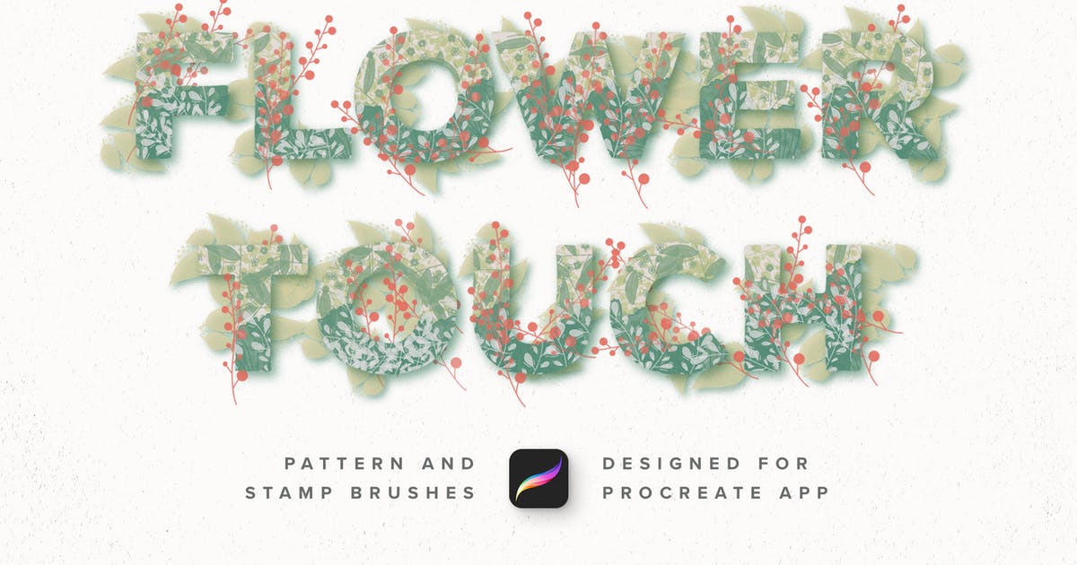 花卉图案纹样Procreate笔刷合集 Flower Touch Procreate Brushes插图