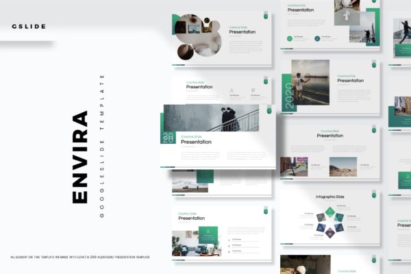 公司宣讲/业务演示Google演示模板素材库精选 Envira – Google Slide Template