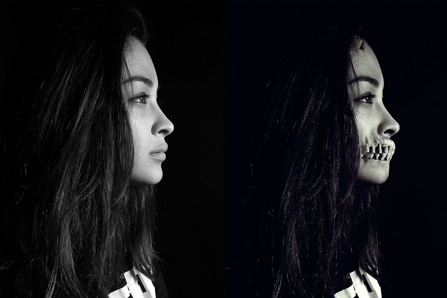 人像转恐怖骷髅头特效PS动作 Skull Face Ps Action插图(10)