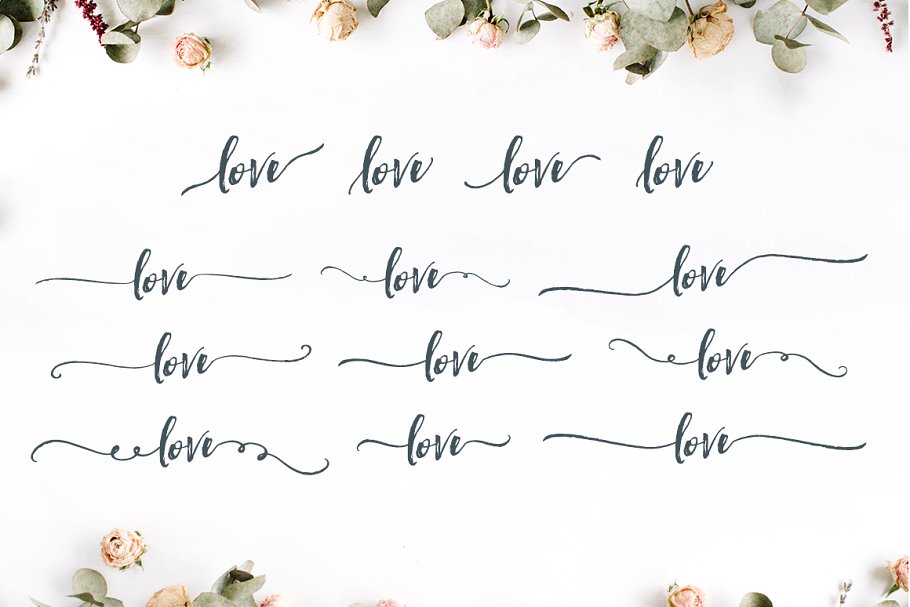 轻舞飞扬般流畅画笔笔刷英文字体 Hartley Rough Brush Script Font插图(8)