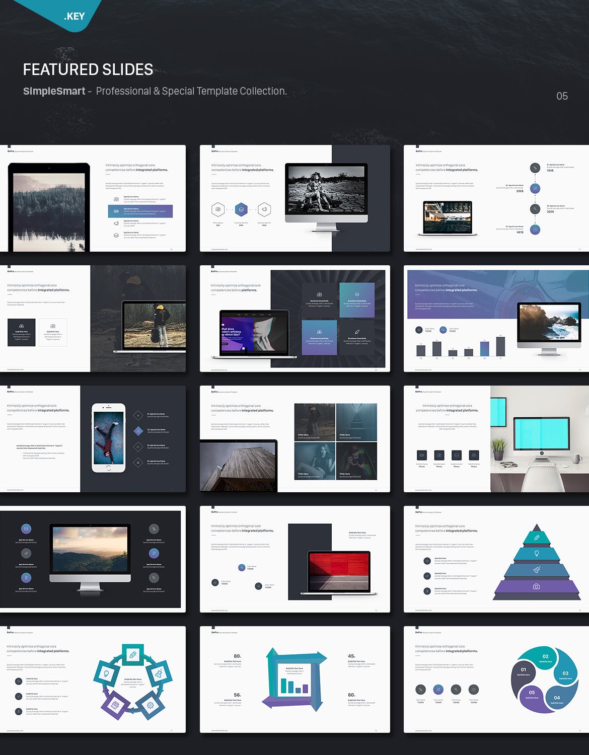 高端时尚的商务商业提案keynote幻灯片演示模版（key）插图(4)