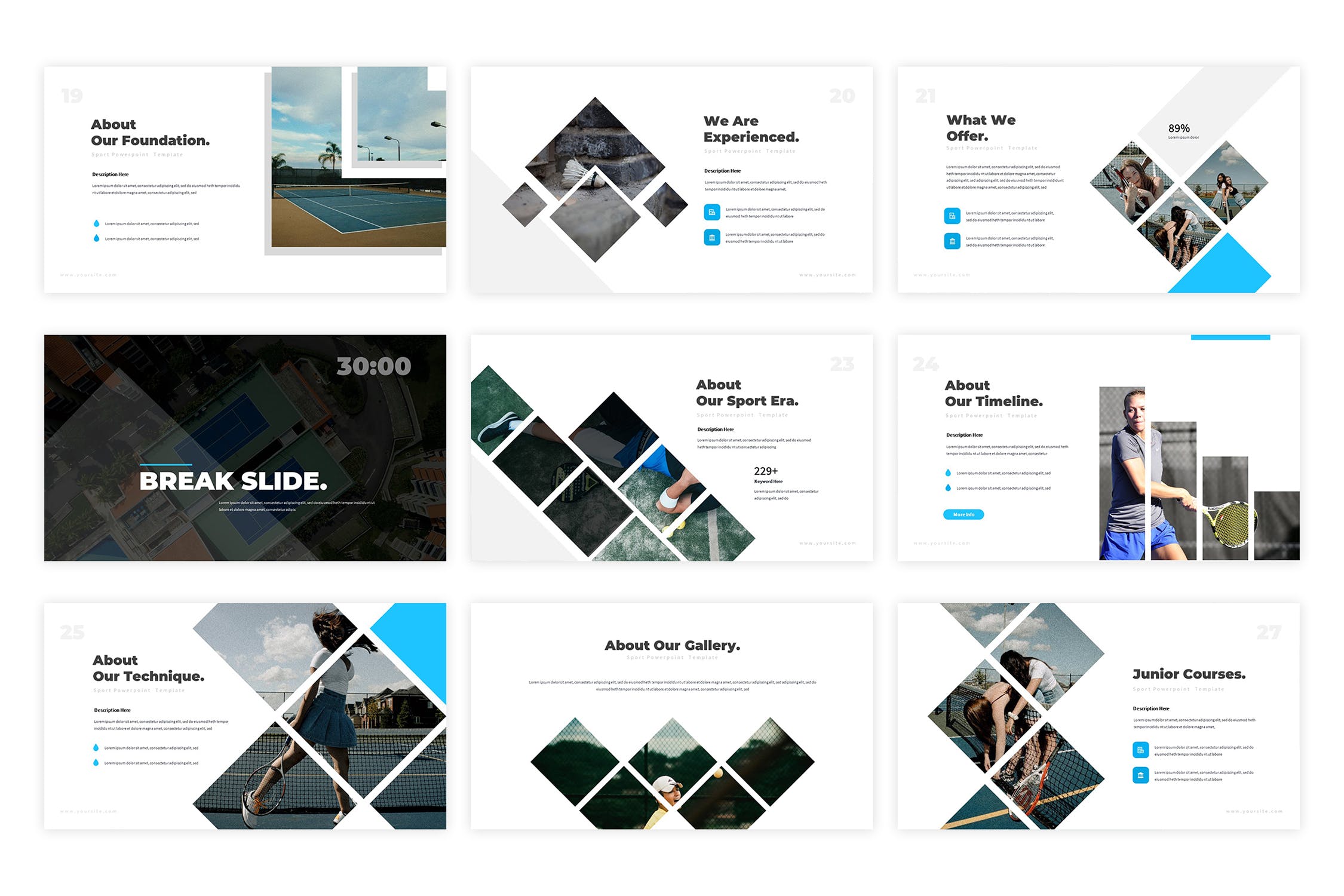 体育培训课程/机构介绍谷歌幻灯片设计模板 Tennice Google Slides Template插图(3)
