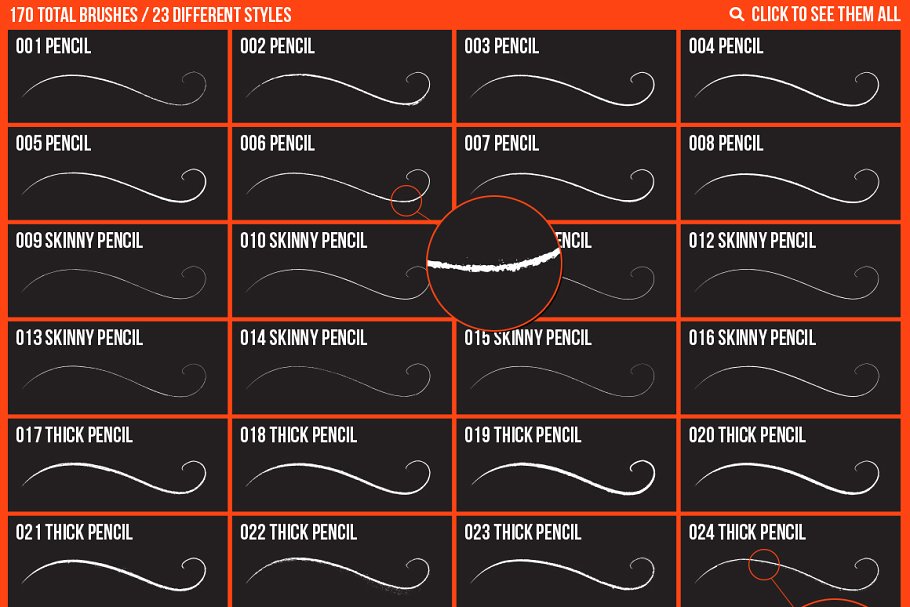 勾勒曲线矢量AI笔刷 Growl Vector Brushes插图(2)