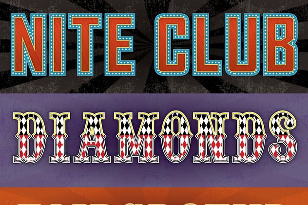 复古马戏团跑马灯效果PS字体样式 Circus Text Styles插图(3)