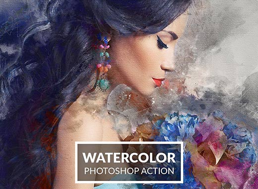 超酷水彩风格ps动作 Watercolor Photoshop Action