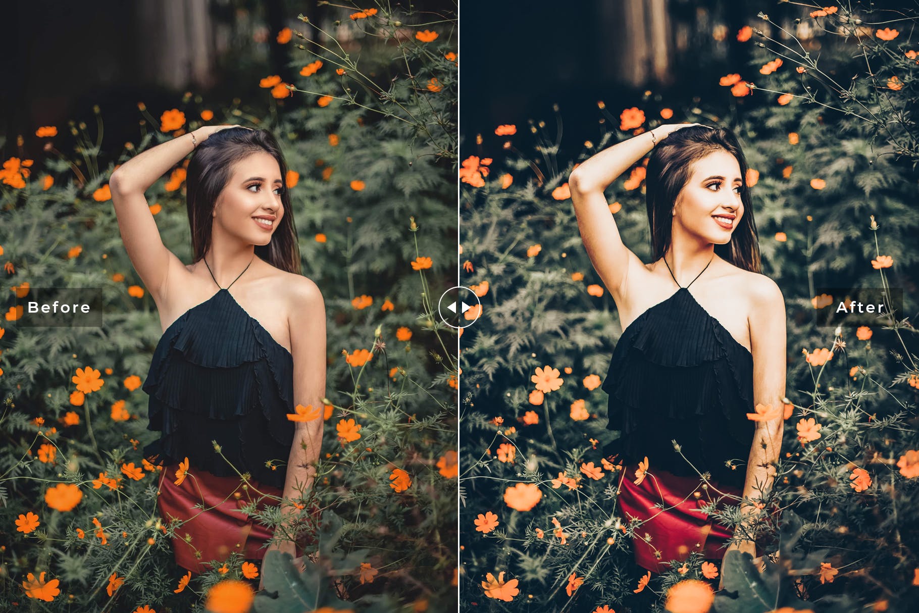 深蓝色/淡绿色人像摄影后期处理LR调色预设 Flora Mobile & Desktop Lightroom Presets插图(1)