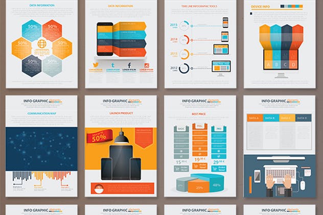 数码电子产品信息图表元素设计素材 Device 17 Pages Info Graphic Elements Design插图(4)