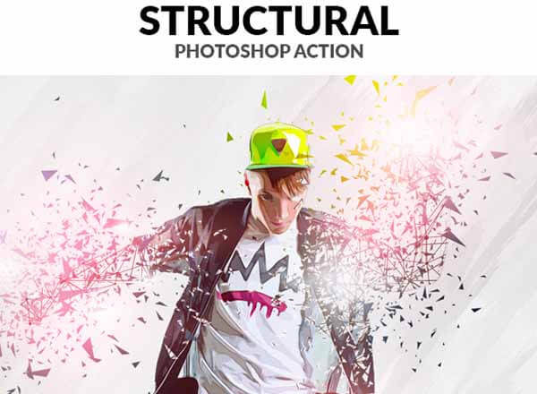 冲击力极强的人物动感碎片化PS动作 Structural Photoshop Action