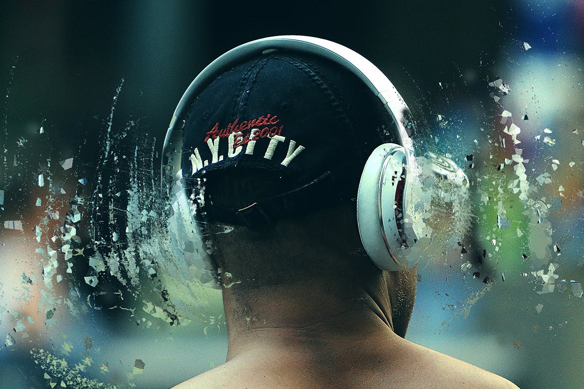 创意动感照片局部粉碎特效GIF动画素材库精选PS动作 Gif Animated Shatter Photoshop Action插图(1)