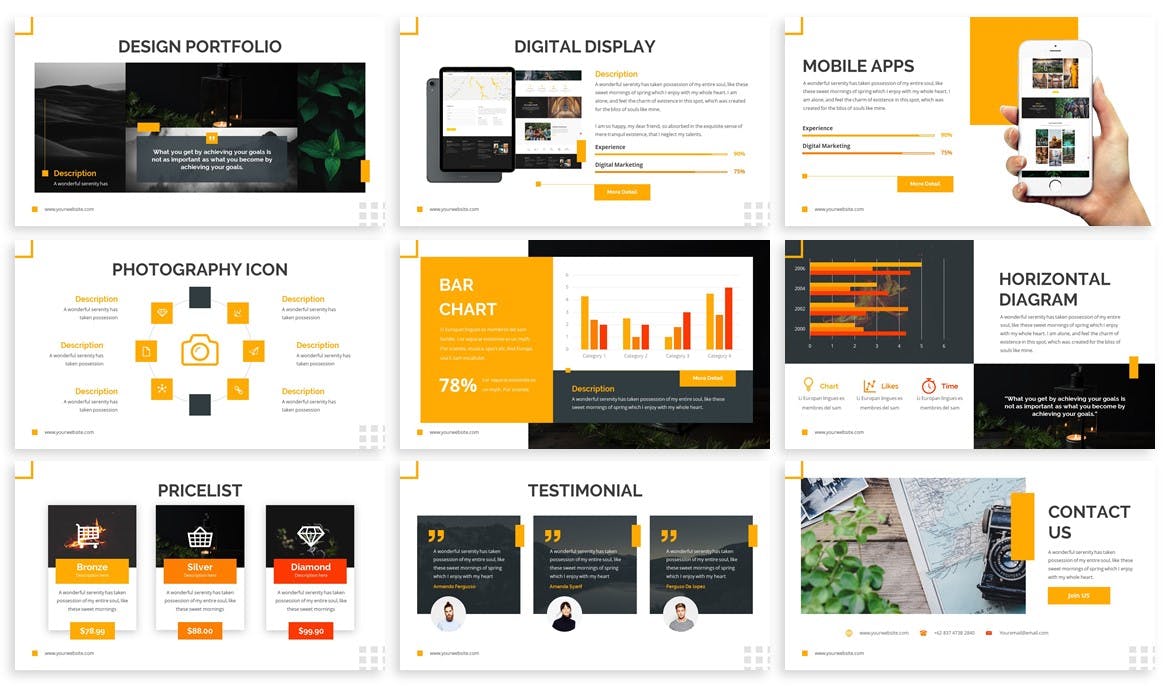 现代设计风格企业宣传PPT幻灯片模板素材 Darklog – Modern Powerpoint Template插图(3)
