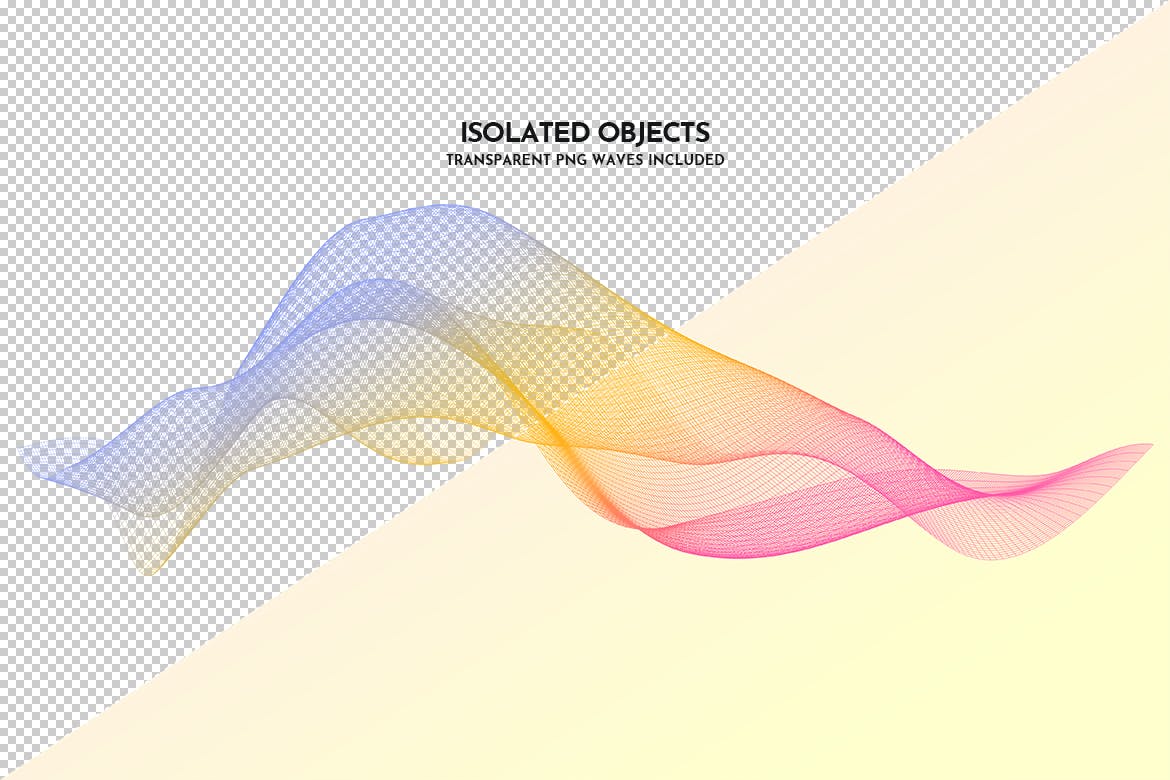 抽象数字网格波纹背景纹理PS笔刷 Digital Grid Waves Photoshop Brushes插图(3)