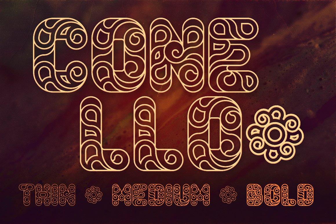 复古纹理镂空创意字体 Conello – Display Font插图(5)