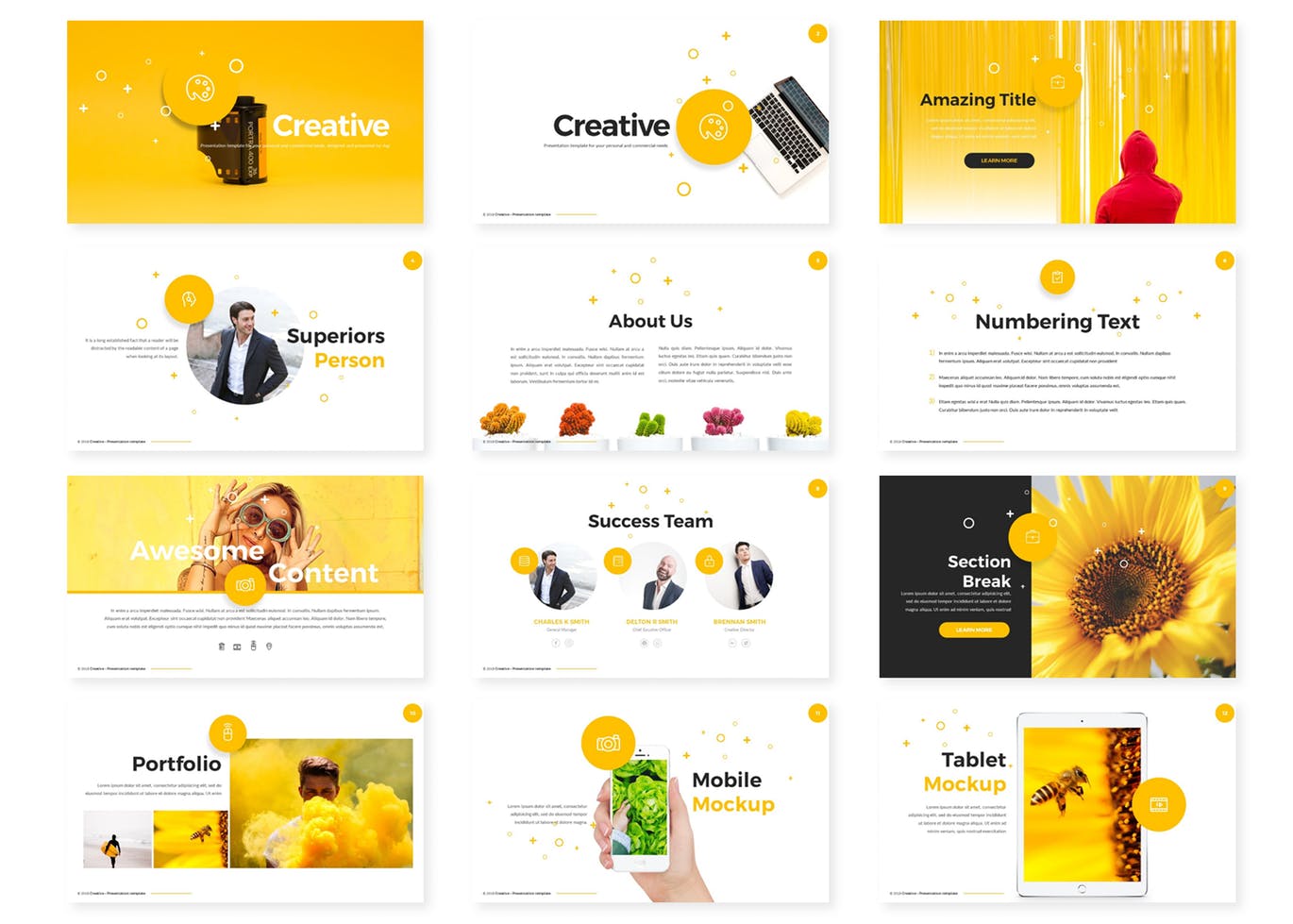 时尚配色的Google Slides幻灯片powerpoint演示模版(pptx)插图(2)