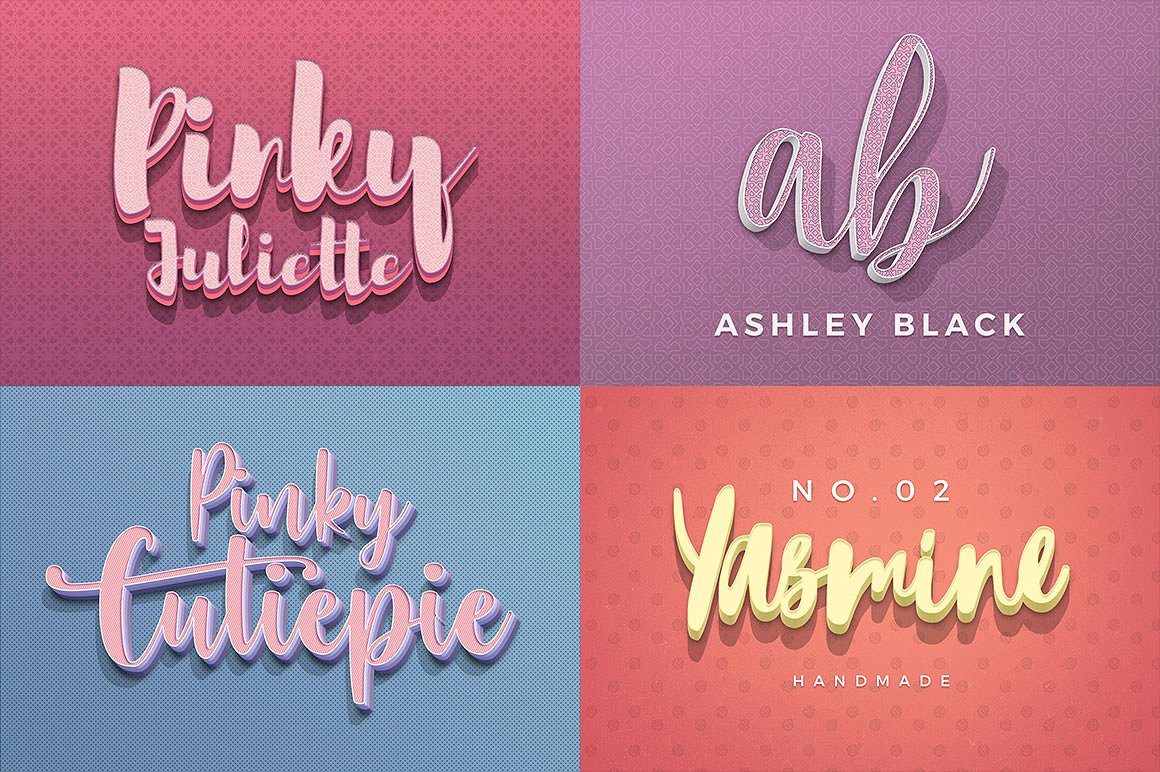 素材库下午茶：150款3D文字效果的PS图层样式 150 3D Text Effects for Photoshop–2.61 GB插图(51)