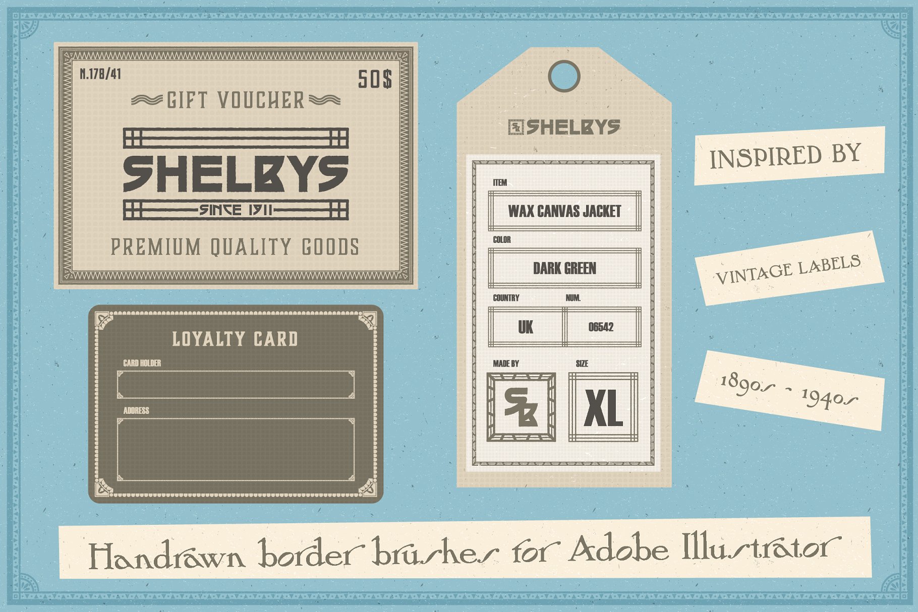 复古手绘装饰框AI笔刷 Le Decorateur Ornamental Brushes插图(3)